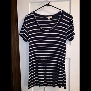 Navy blue striped T-shirt